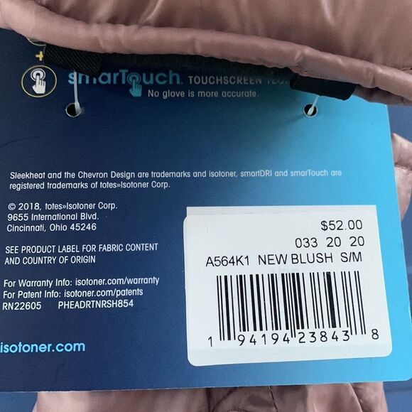 NWT Isotoner Tan Winter Gloves S/M - Picture 6 of 8